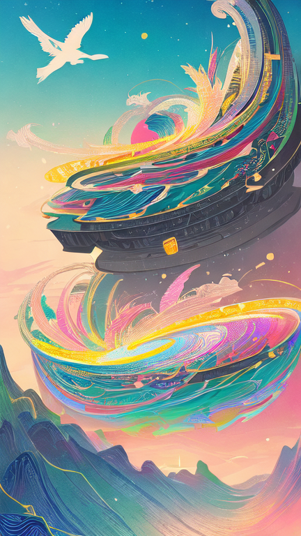 ImgCreator.ai Please create an illustration of a high-tech battle between artificial intelligences using a pastel